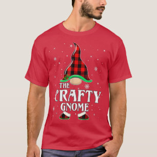 Camiseta Crafty Gnomo Buffalo Xadrez Matching Family Christ