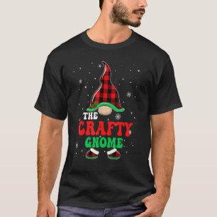 Camiseta Crafty Gnomo Buffalo Xadrez Matching Family Christ
