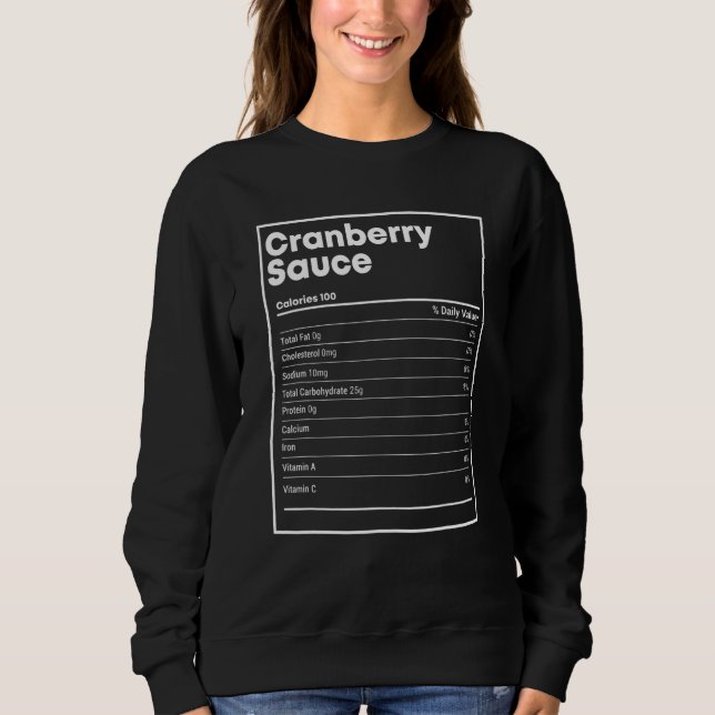 Camiseta Cranberry Sauce Nutrition   Thanksgiving Christmas (Frente)