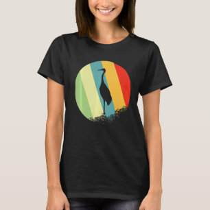 Camiseta Crane Animal Round Com Cores Retroativas