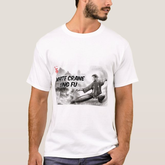 Camiseta Crane Branca Kung Fu (Frente)