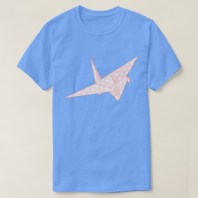 Camiseta Crane de Papel Floral Rosa (Frente do Design)