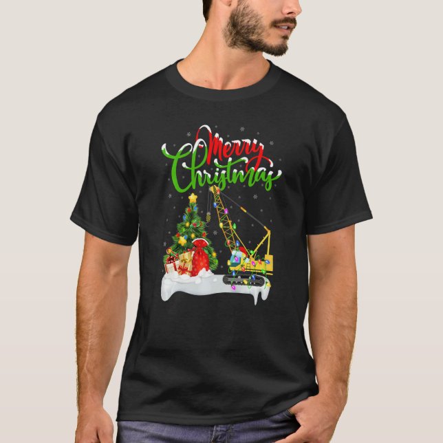 Camiseta Crane Machine Xmas Decorations Santa Crane Christm (Frente)