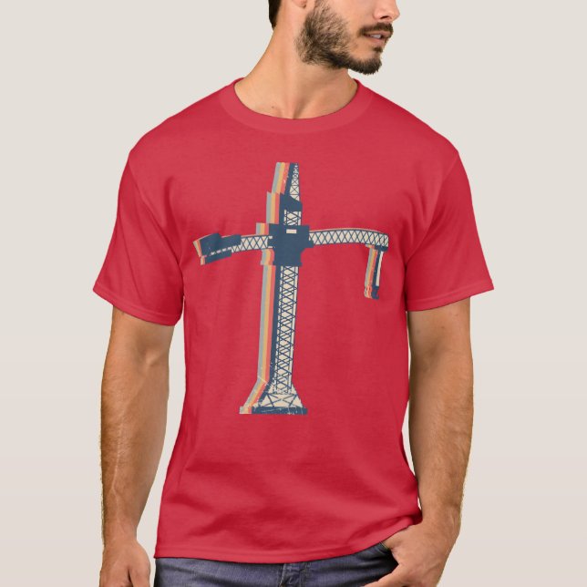 Camiseta Crane Operator Construction HEO Retro Line Art boy (Frente)