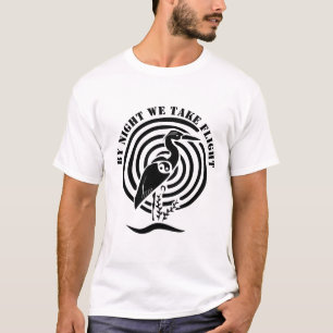 Camiseta Crane preta em silhueta aquática