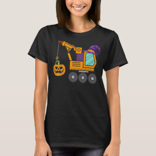 Camiseta Crane Truck Pumpkin Toddler Baby Boys Halloween Ki