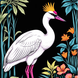 Camiseta Crane Whooping: Pássaro Majestoso da América do No