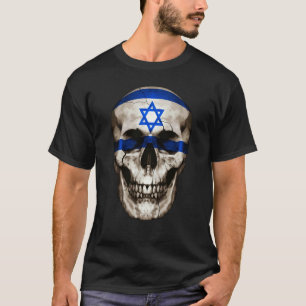 Camiseta Cráneo da Bandeira da Albânia Raízes Israelenses O