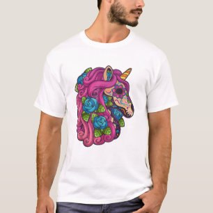 Camiseta Cráneo de Açúcar Unicórnio México Calavera Dia De