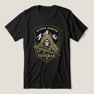 Camiseta Cráneo de Montanha Veterano Alpinista Atirador