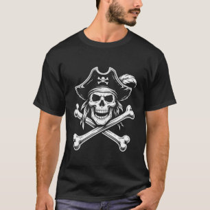 Camiseta Cráneo de Pirata e Ossos Cruzados Clássico Jolly-R