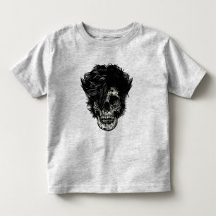 Camiseta Cráneo de Rockstar com Cabelo Selvagem