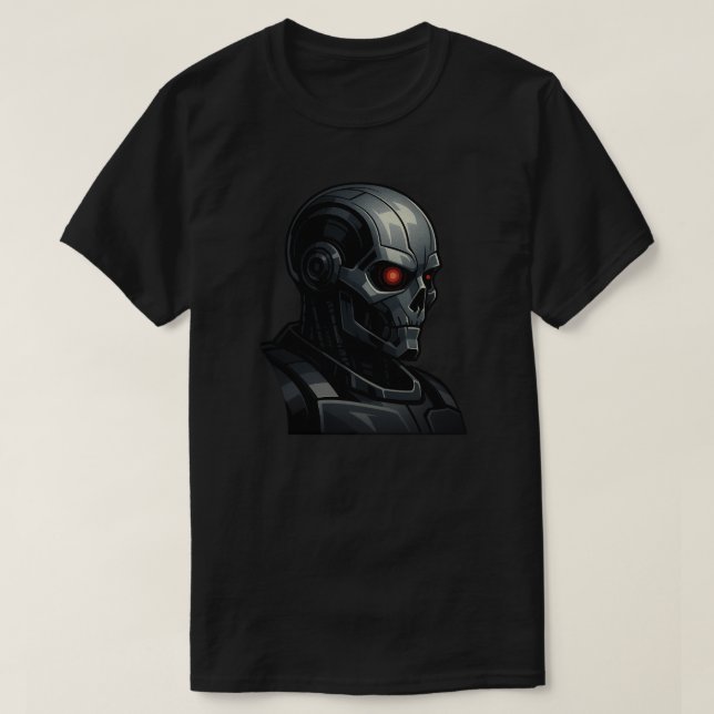 Camiseta Cráneo de Terminator Poder Fuerza Diseño Gráfico C (Frente do Design)