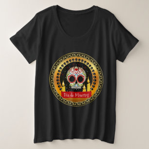 Camiseta Crânio açucareiro intimidante e assustador