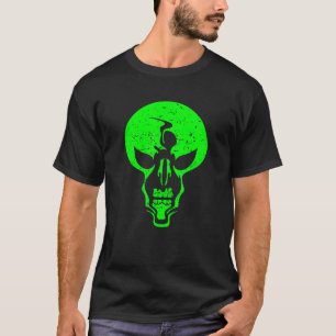 Camiseta Crânio Alien - Crânio de Alien Verde Assustador - 