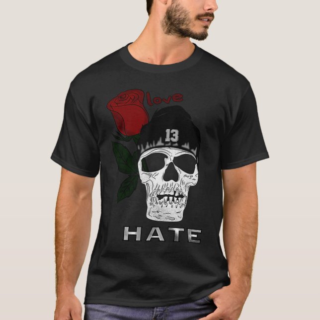 Camiseta Cranio amor ódio rosa (Frente)