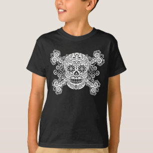 Camiseta Crânio Antiquado e Crossbones