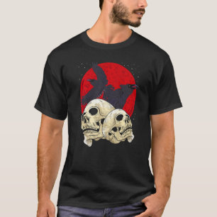 Camiseta Crânio Assustador Cabeça de Esqueleto Sinistro Cor