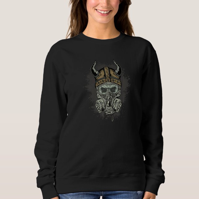 Camiseta Crânio Assustador Com Máscara De Gás (Frente)