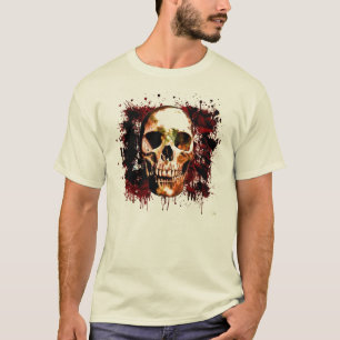 Camiseta Crânio assustador do splatter do sangue escuro