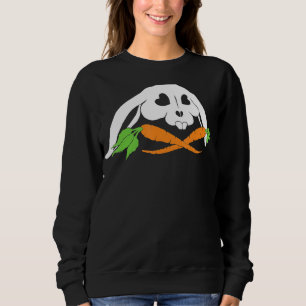 Camiseta Crânio Assustador E Crossbones Rabbit Mau Horror C