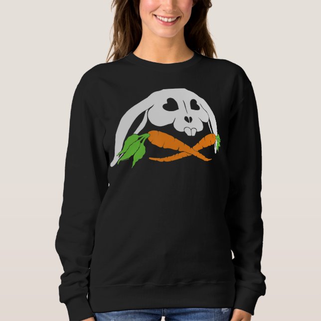 Camiseta Crânio Assustador E Crossbones Rabbit Mau Horror C (Frente)