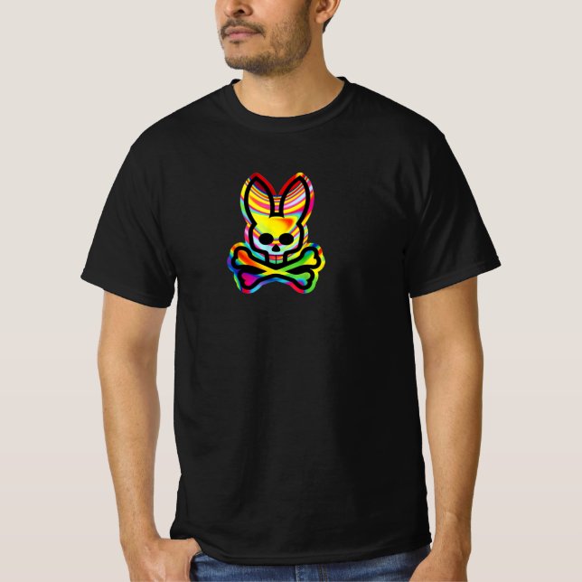 Camiseta Crânio Assustador E Crossbones Rabbit Mau Horror C (Frente)