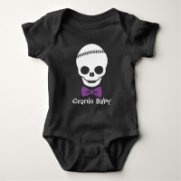 Cranio Baby Boy Skull com Bowtie Roxo
