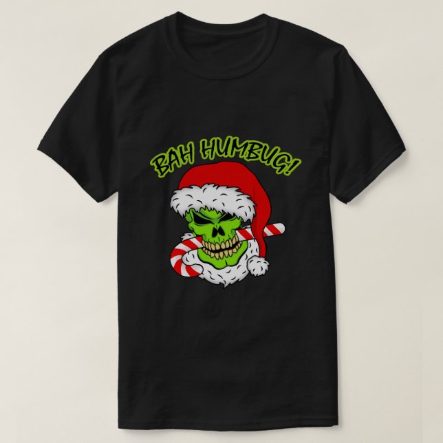 Camiseta Crânio Bah Humbug (Frente do Design)