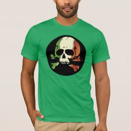 Camiseta Crânio Bandeira Irlandesa Simples
