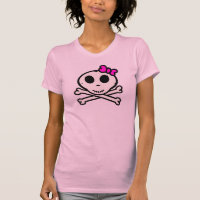 Crânio bonito e Crossbones com arco cor-de-rosa