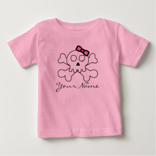 Camiseta Crânio bonito para meninas piratas