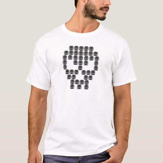 Camiseta crânio caveira tecnologia chave (Frente)