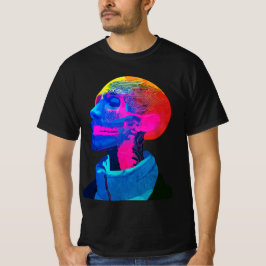 Camiseta Crânio Cibernético – Arte de Anatomia Futurista