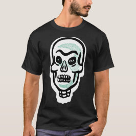 Camiseta Crânio Clássico de Halloween | Realces verdes