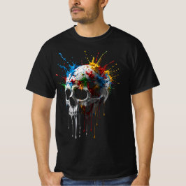 Camiseta Crânio Color Splash | Gráfico de Crânio A