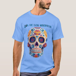 Camiseta Crânio Colorido Día de los Muertos