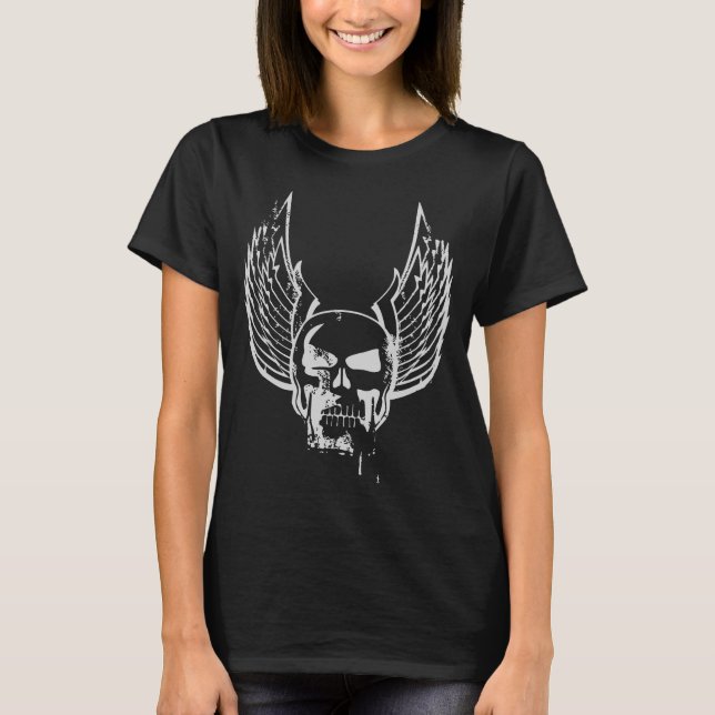 Camiseta Crânio com Asas Etéreas (Frente)