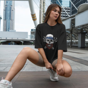 Camiseta Crânio Com Barba