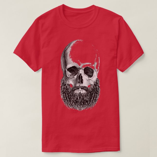 Camiseta crânio com barba 7 (Frente do Design)