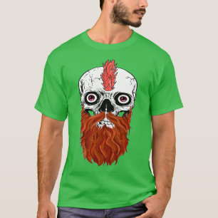 Camiseta Crânio com barba Vermelha 1