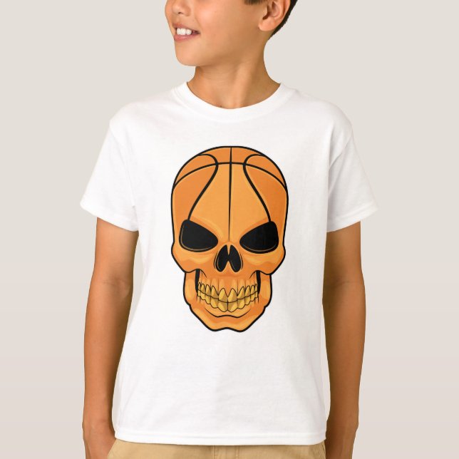 Camiseta Crânio com Cabeça de Basquete (Frente)