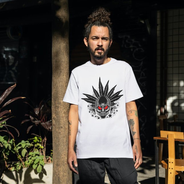 Camiseta Crânio Com Olhos Vermelhos (Criador carregado)