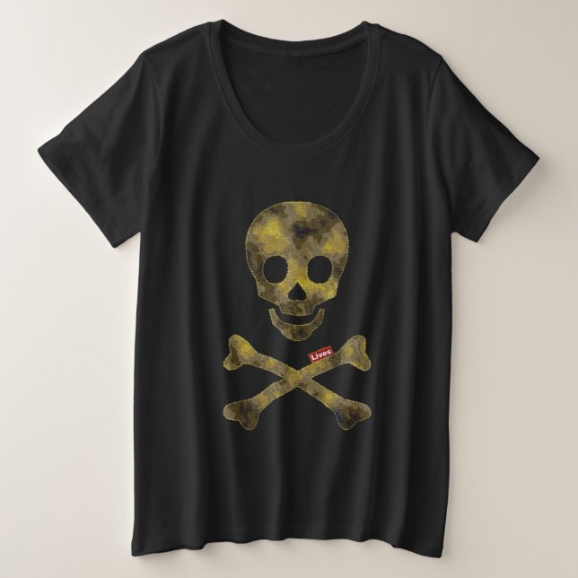 Camiseta Crânio com padrão de camuflagem (Frente do Design)