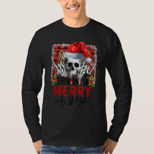 Camiseta Crânio Com Papai Noel Isto É Tão Feliz Quanto Eu T