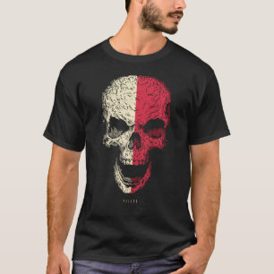 Camiseta Crânio com Polônia Skeleton Raízes Poloneses