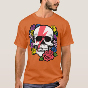 Camiseta Crânio com Red Bolt e Flores
