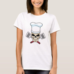 Camiseta Crânio como Cozinhar com o chapéu de Cozinhar