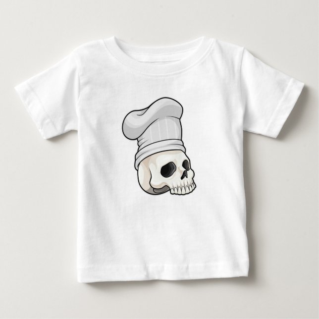 Camiseta Crânio como cozinheiro com chapéu de chef (Frente)