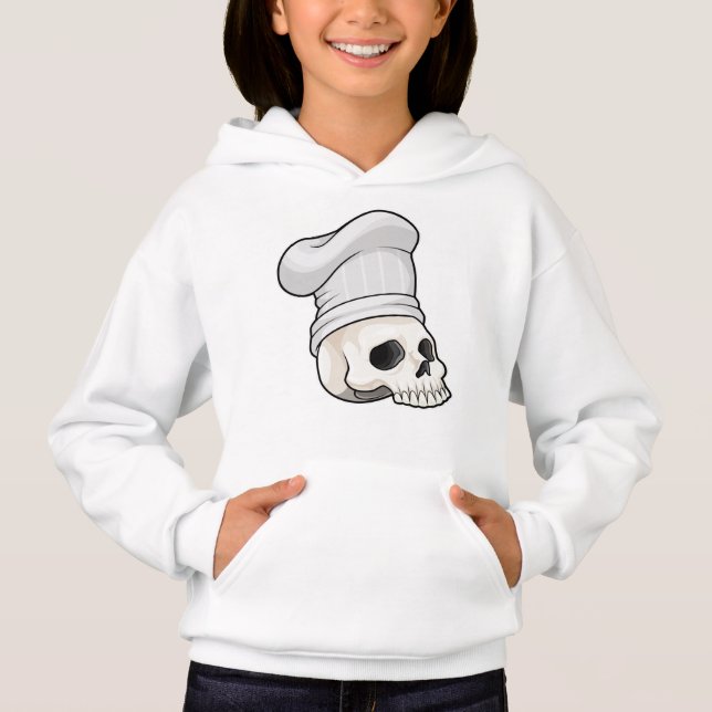 Camiseta Crânio como cozinheiro com chapéu de chef (Frente)